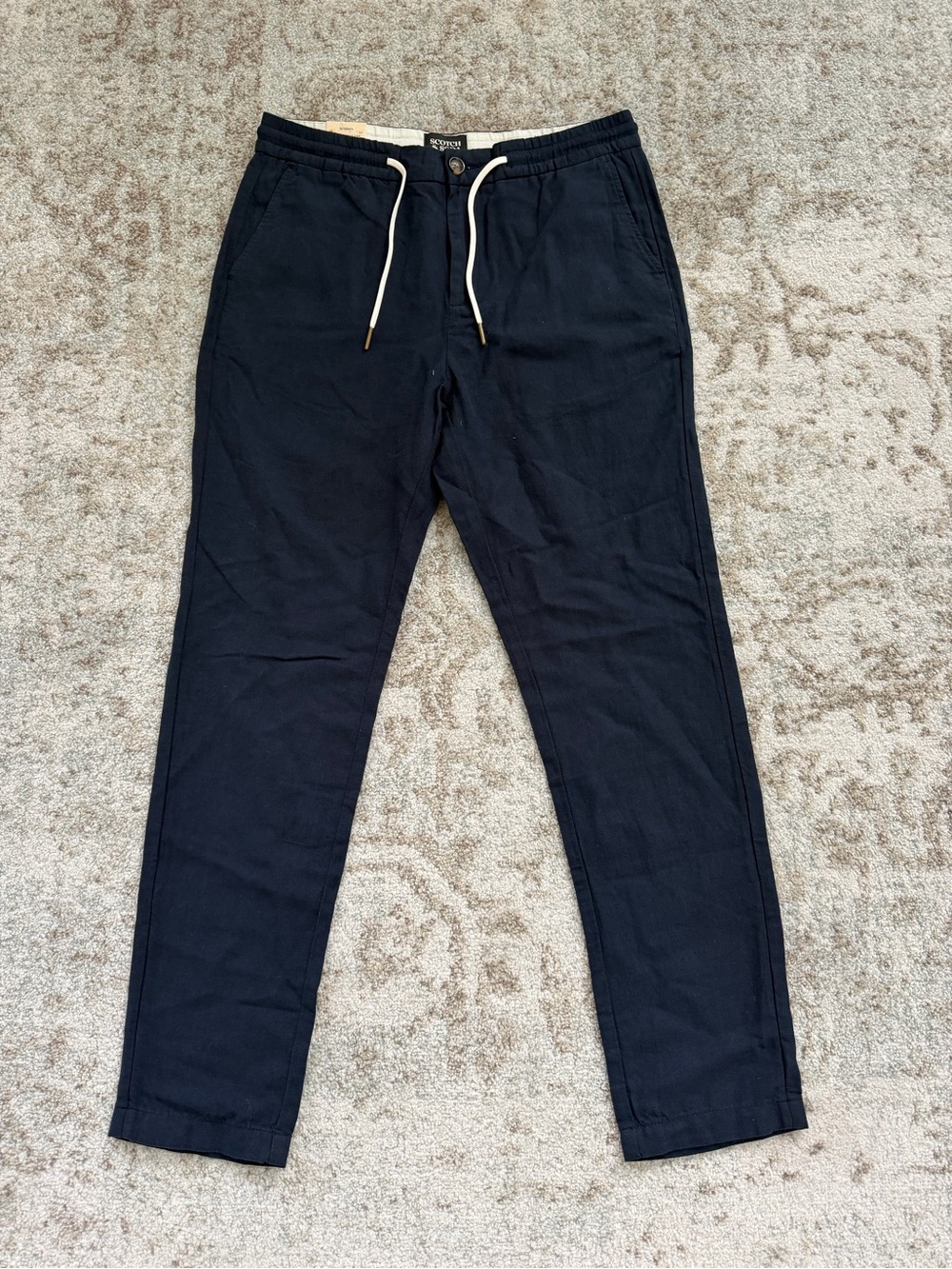 Scotch & Soda Navy Drawstring Chinos